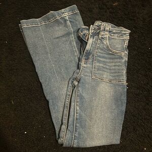 AE flare jeans with cute pockets.